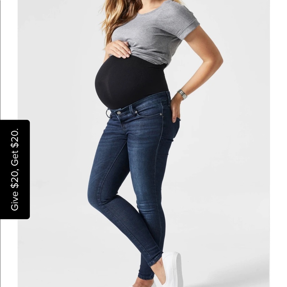 Blanqi Smoke Wash everyday Maternity jeans